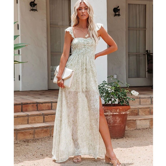 ✨NWT Floral Off Shoulder Maxi Dress✨ - Picture 3 of 6